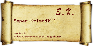 Seper Kristóf névjegykártya